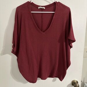 Women's V-Neck Top in Red